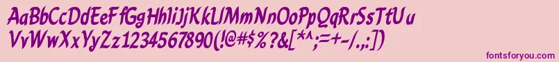 CarynBold Font – Purple Fonts on Pink Background