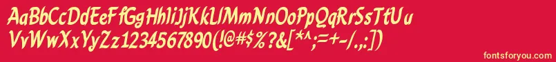 CarynBold Font – Yellow Fonts on Red Background