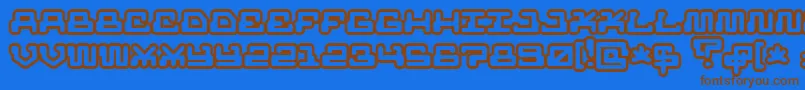MrfuglesangOutline Font – Brown Fonts on Blue Background
