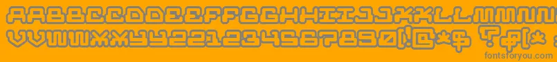 MrfuglesangOutline-fontti – harmaat kirjasimet oranssilla taustalla