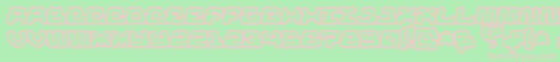 MrfuglesangOutline Font – Pink Fonts on Green Background