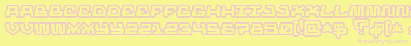 MrfuglesangOutline Font – Pink Fonts on Yellow Background