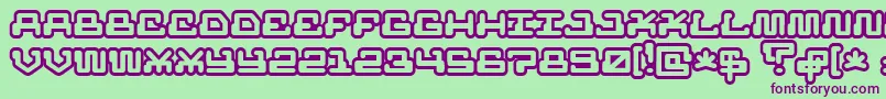 MrfuglesangOutline Font – Purple Fonts on Green Background