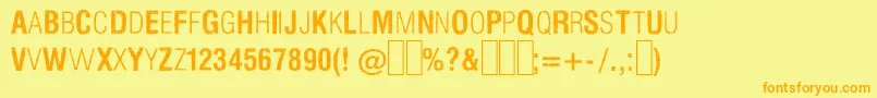 SilentHellOfCheryl Font – Orange Fonts on Yellow Background