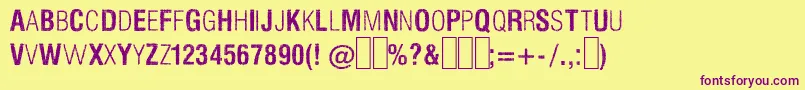 SilentHellOfCheryl Font – Purple Fonts on Yellow Background