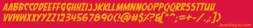 MenOfScienceItalic Font – Orange Fonts on Red Background