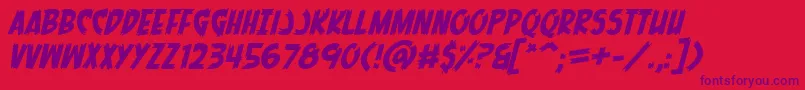 MenOfScienceItalic Font – Purple Fonts on Red Background
