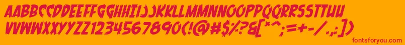 MenOfScienceItalic Font – Red Fonts on Orange Background
