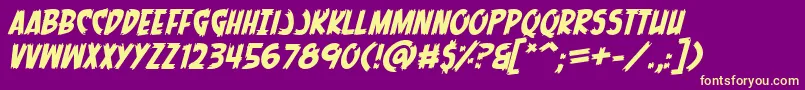 MenOfScienceItalic Font – Yellow Fonts on Purple Background