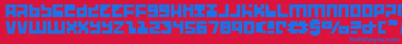 Ufohuntere Font – Blue Fonts on Red Background