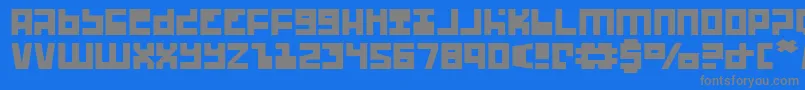 Czcionka Ufohuntere – szare czcionki na niebieskim tle