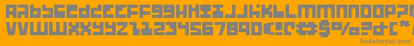 Ufohuntere-Schriftart – Graue Schriften auf orangefarbenem Hintergrund