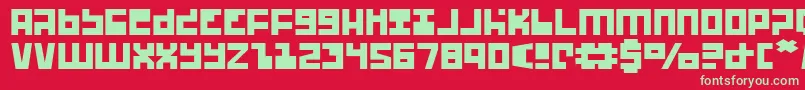 Ufohuntere Font – Green Fonts on Red Background