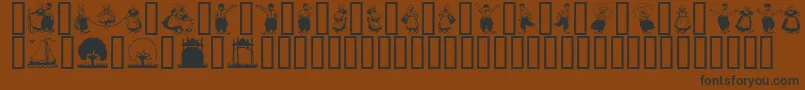 Dutchmen-Schriftart – Schwarze Schriften auf braunem Hintergrund