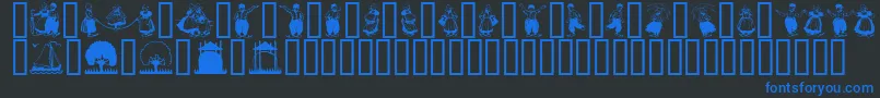 フォントDutchmen – 黒い背景に青い文字