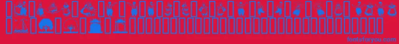 Dutchmen Font – Blue Fonts on Red Background