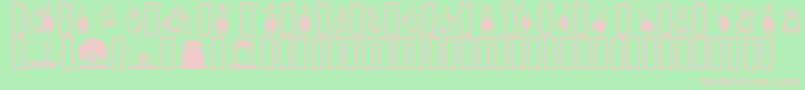 フォントDutchmen – 緑の背景にピンクのフォント