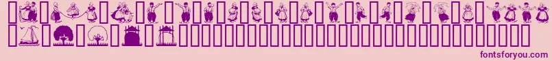 Dutchmen-fontti – violetit fontit vaaleanpunaisella taustalla