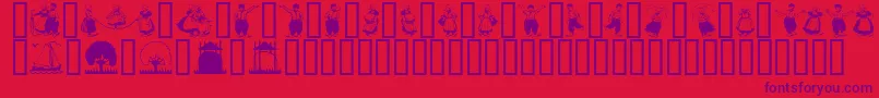 フォントDutchmen – 赤い背景に紫のフォント