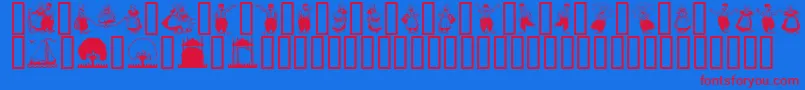 Dutchmen Font – Red Fonts on Blue Background