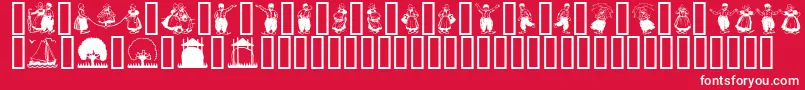 Fonte Dutchmen – fontes brancas em um fundo vermelho