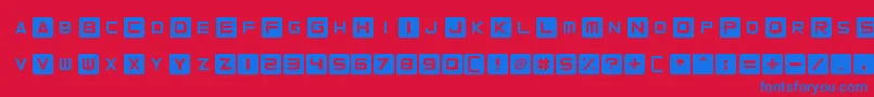 Czcionka CurvedSquare – niebieskie czcionki na czerwonym tle