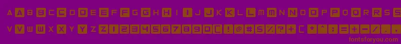 フォントCurvedSquare – 紫色の背景に茶色のフォント