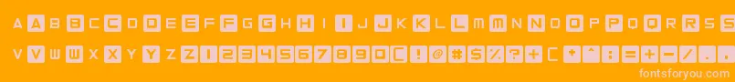 CurvedSquare-fontti – vaaleanpunaiset fontit oranssilla taustalla