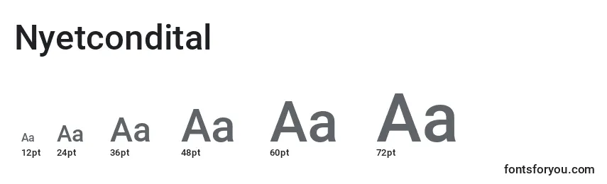 Размеры шрифта Nyetcondital