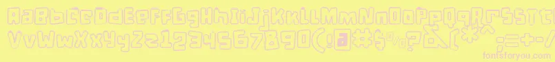 DPuntillasALace Font – Pink Fonts on Yellow Background