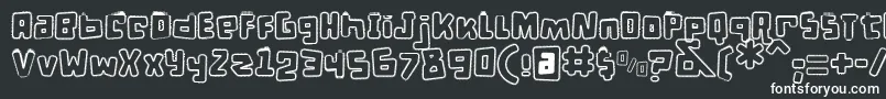 Шрифт DPuntillasALace – белые шрифты на чёрном фоне