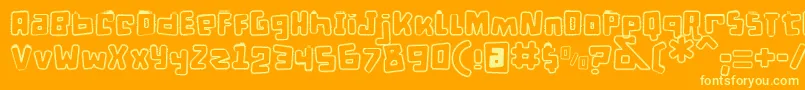 DPuntillasALace Font – Yellow Fonts on Orange Background