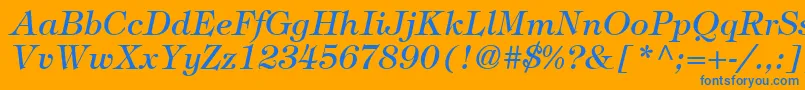 ItcTiffanyLtMediumItalic Font – Blue Fonts on Orange Background