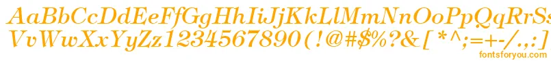 ItcTiffanyLtMediumItalic Font – Orange Fonts on White Background
