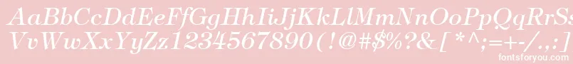 ItcTiffanyLtMediumItalic Font – White Fonts on Pink Background