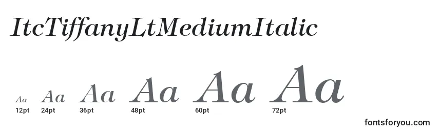 Größen der Schriftart ItcTiffanyLtMediumItalic