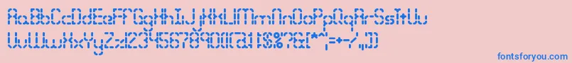 BleakSegmentsBrk-Schriftart – Blaue Schriften auf rosa Hintergrund