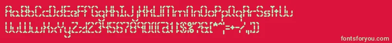 BleakSegmentsBrk Font – Green Fonts on Red Background