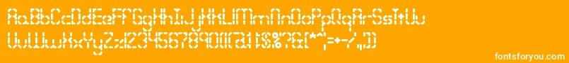 BleakSegmentsBrk-Schriftart – Weiße Schriften auf orangefarbenem Hintergrund