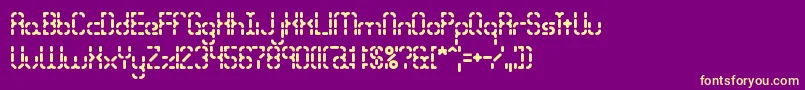 BleakSegmentsBrk Font – Yellow Fonts on Purple Background