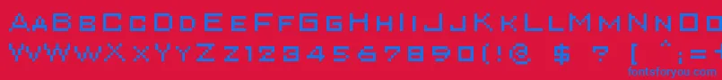 Шрифт Superkarcher – синие шрифты на красном фоне