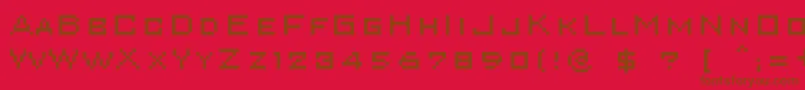 Superkarcher-Schriftart – Braune Schriften auf rotem Hintergrund