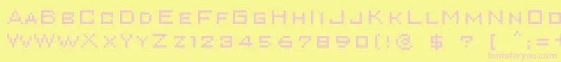 Superkarcher-Schriftart – Rosa Schriften auf gelbem Hintergrund