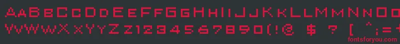 フォントSuperkarcher – 黒い背景に赤い文字