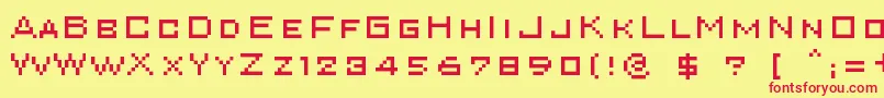 Superkarcher Font – Red Fonts on Yellow Background