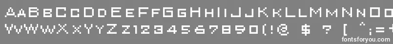 フォントSuperkarcher – 灰色の背景に白い文字