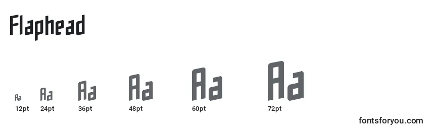 Flaphead Font Sizes