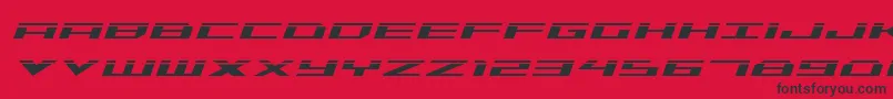 TriremeLaserItalic-Schriftart – Schwarze Schriften auf rotem Hintergrund