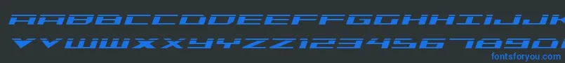 TriremeLaserItalic Font – Blue Fonts on Black Background