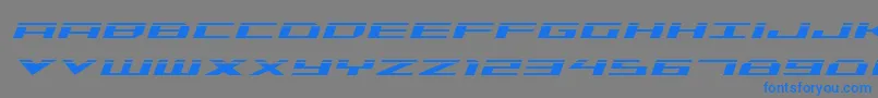フォントTriremeLaserItalic – 灰色の背景に青い文字